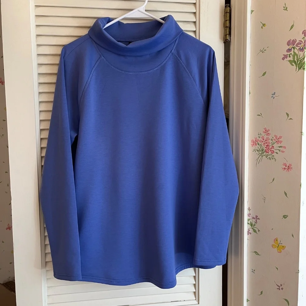 Skechers Heavy Royal Blue Portrait Collar Pullover Top with Zip Pockets Size M